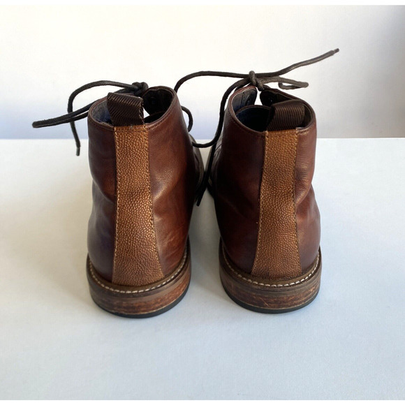 ASTON GREY Lonaro Brown Leather Cap Toe Ankle Boots Lace up Size 8 - Picture 3 of 6